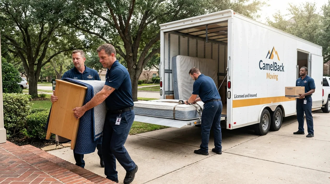 Crew loading residential truck for cross-state move from Woodbine, NJ